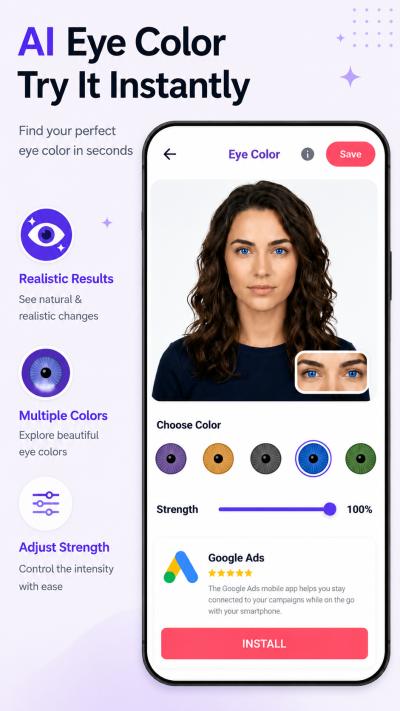 AI Hair Color & Eye Color screenshot 1