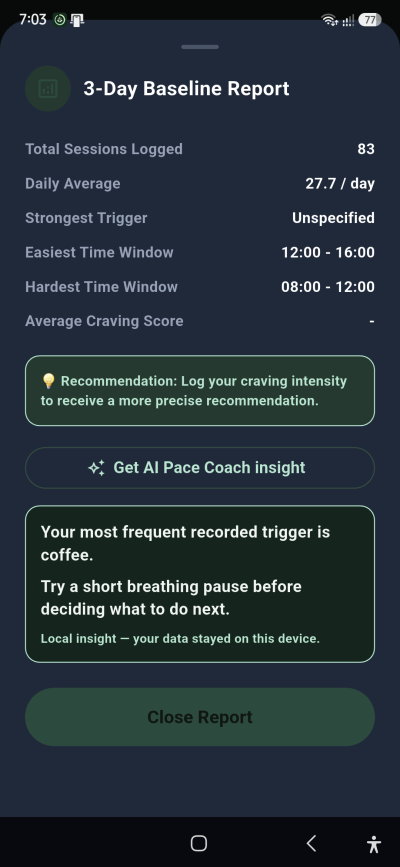 Taper Sense: Stop Smoking Slowly screenshot 2