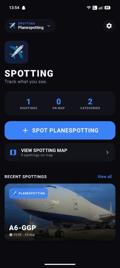 Spotting screenshot 1