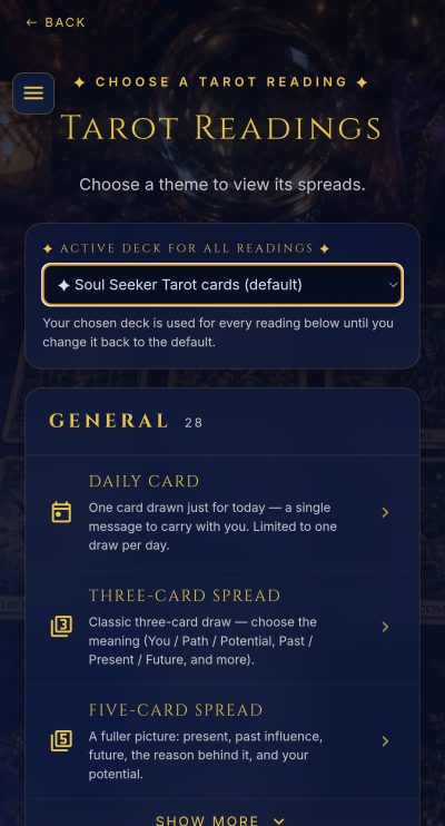 Soul Seeker Tarot screenshot 2