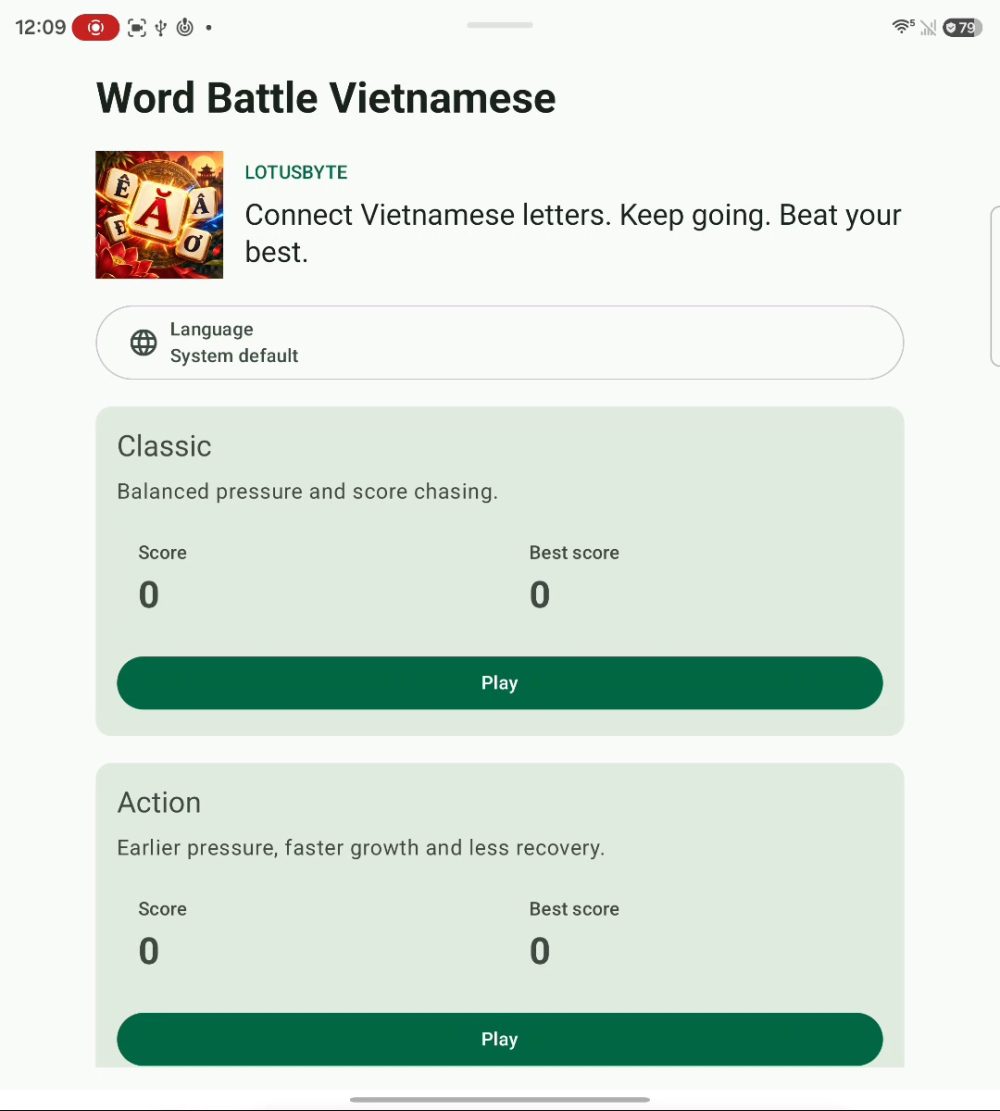 Word Battle Vietnamese splash screen
