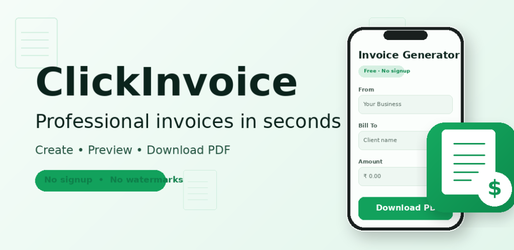 ClickInvoice splash screen