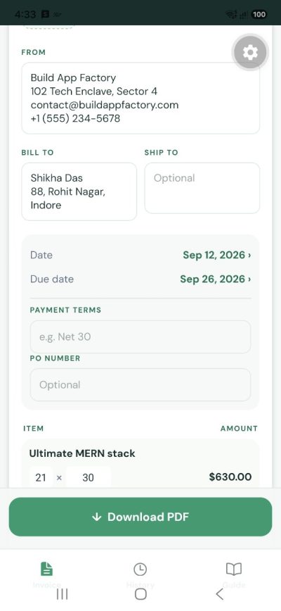 ClickInvoice screenshot 2