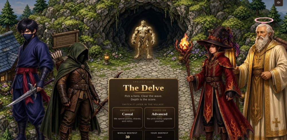 The Delve splash screen